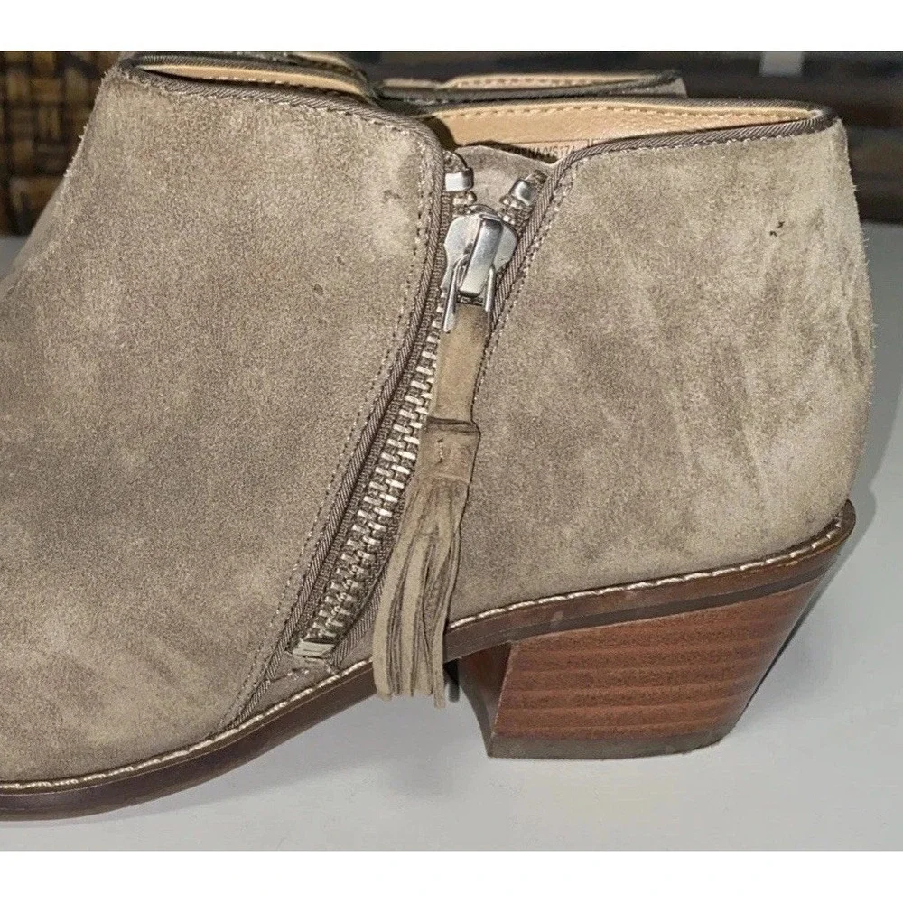 Vionic Serena Brown Suede Tassel Block Heel Ankle‎ Boots Orthotic Size 6